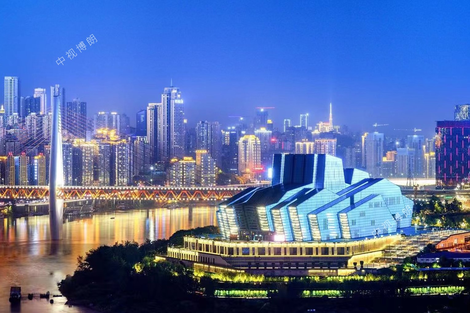 重庆灯光秀广告-重庆江北嘴金融街灯光秀广告-重庆地标广告