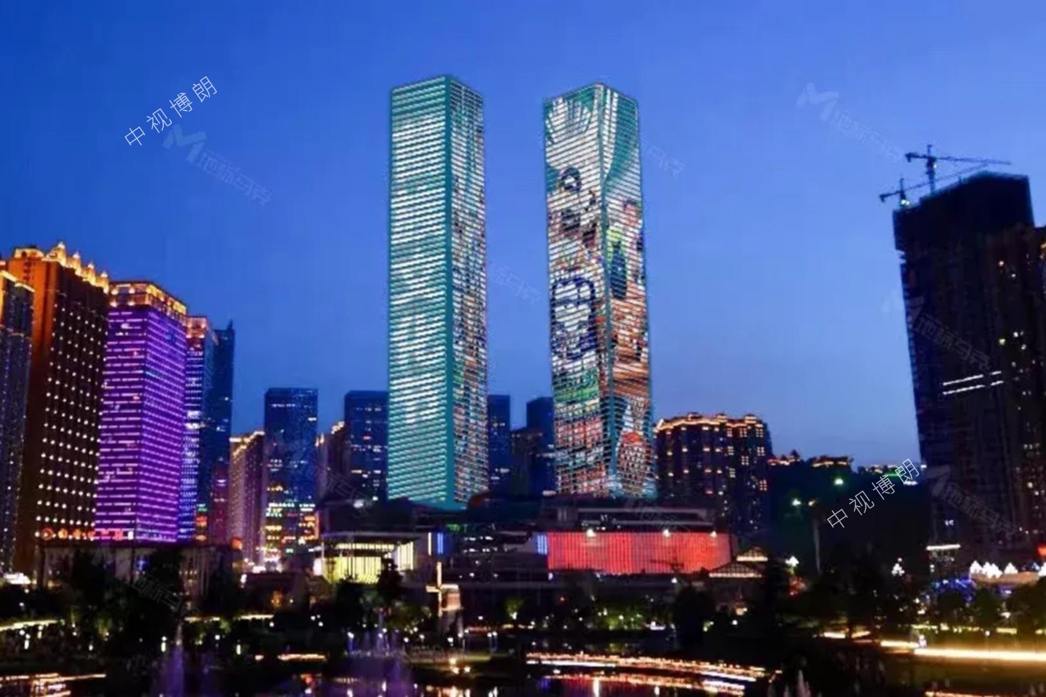 贵阳灯光秀广告-贵阳双子塔灯光秀广告-贵阳地标广告