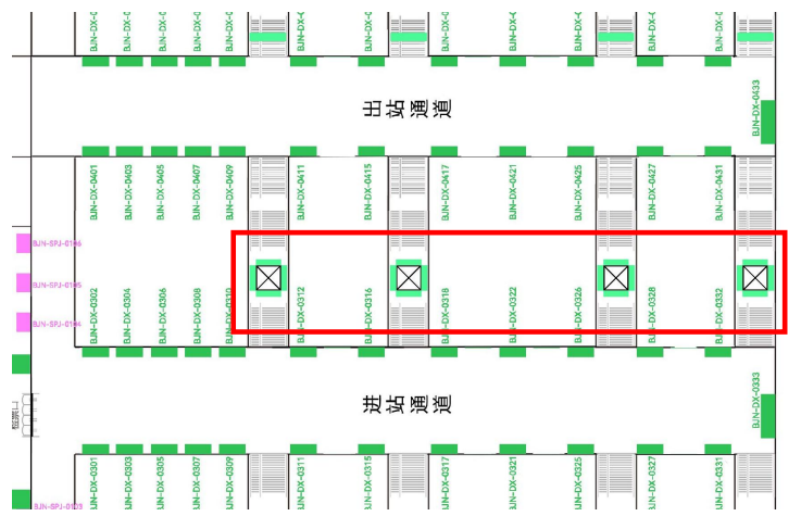 Baoji South Station-Platform escalator eyebrow light box setBitmap