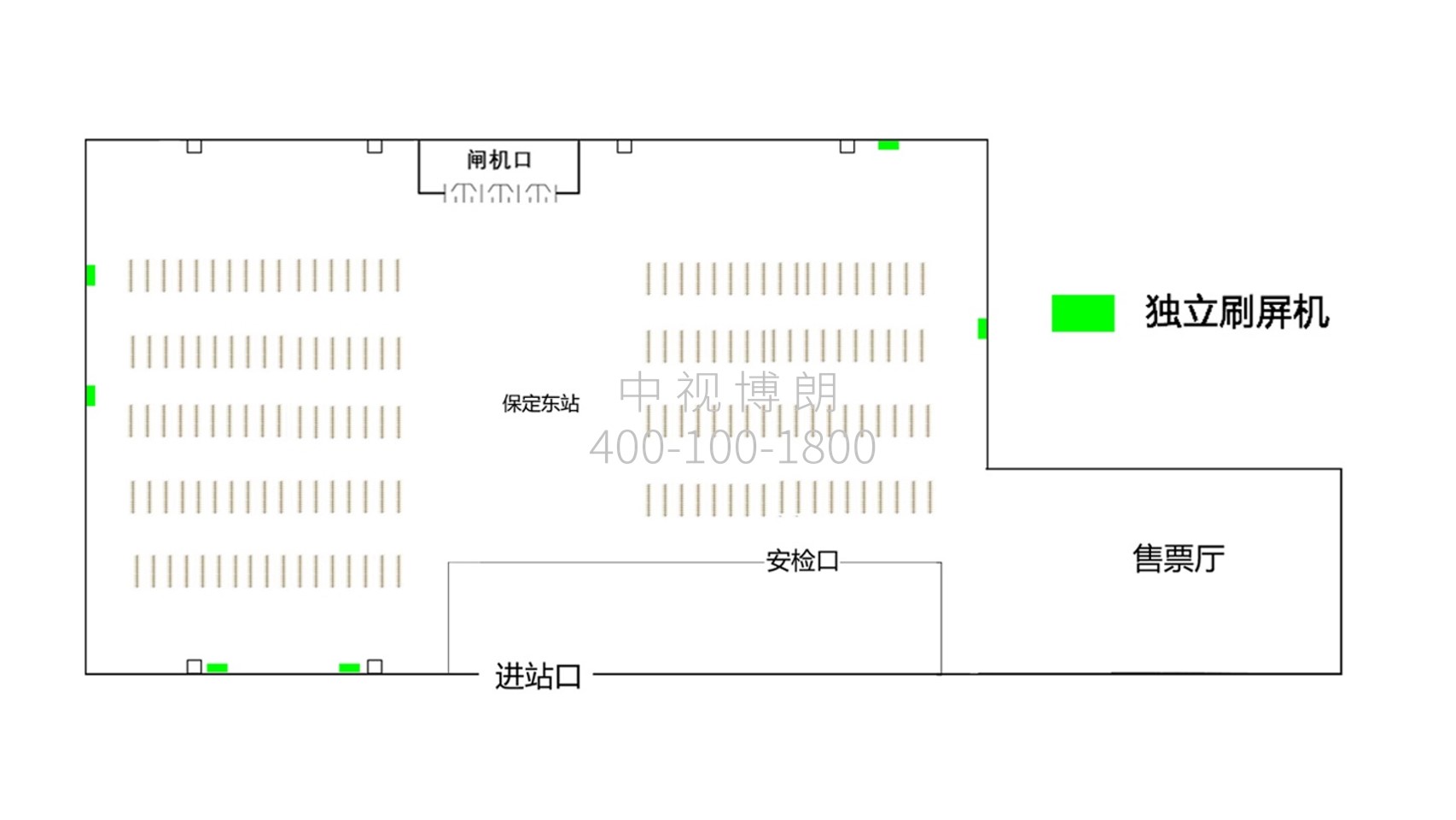 保定东站-候车室独立刷屏套装点位图