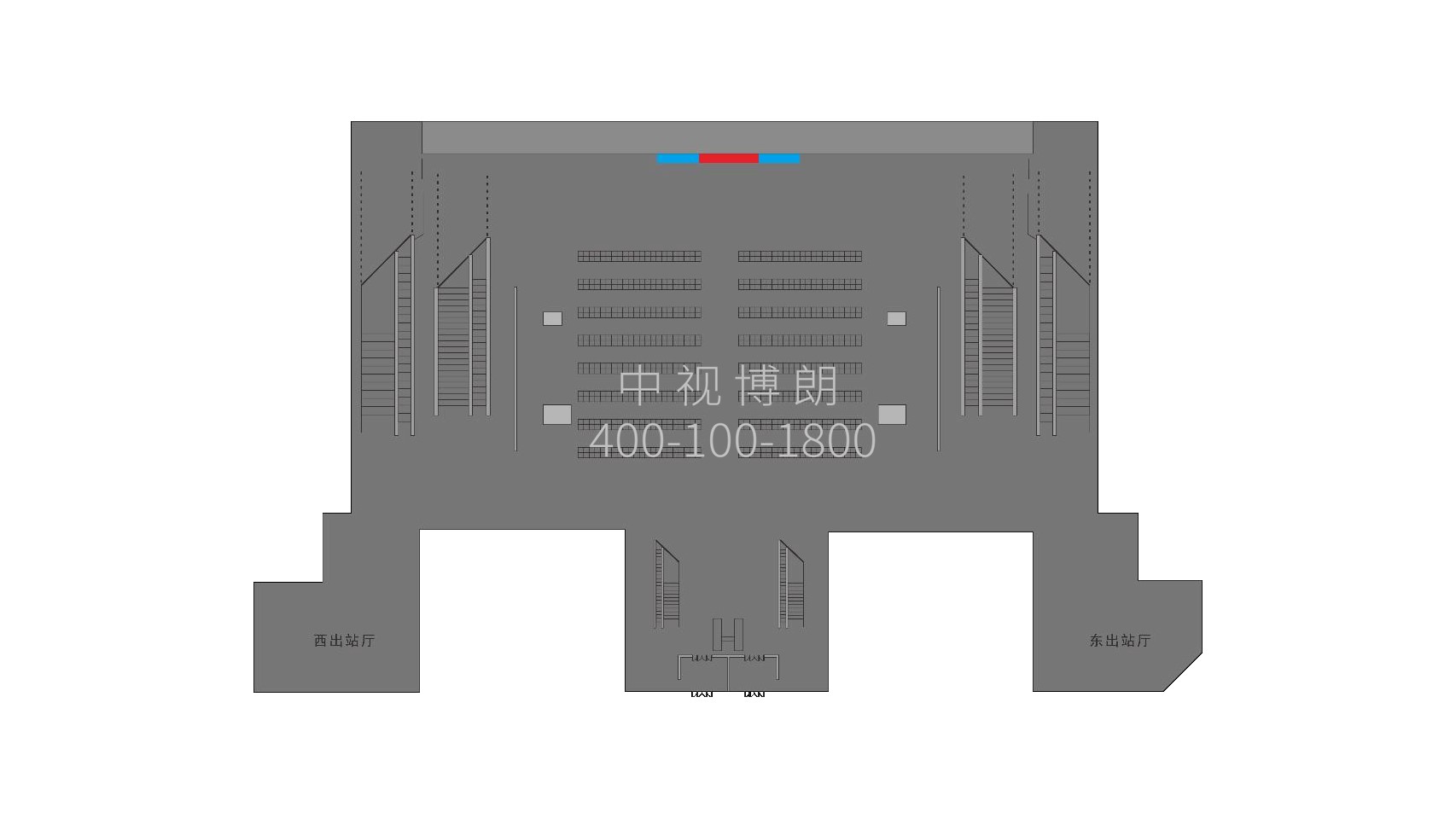 北京北站广告-B1层候车厅LED大屏点位图