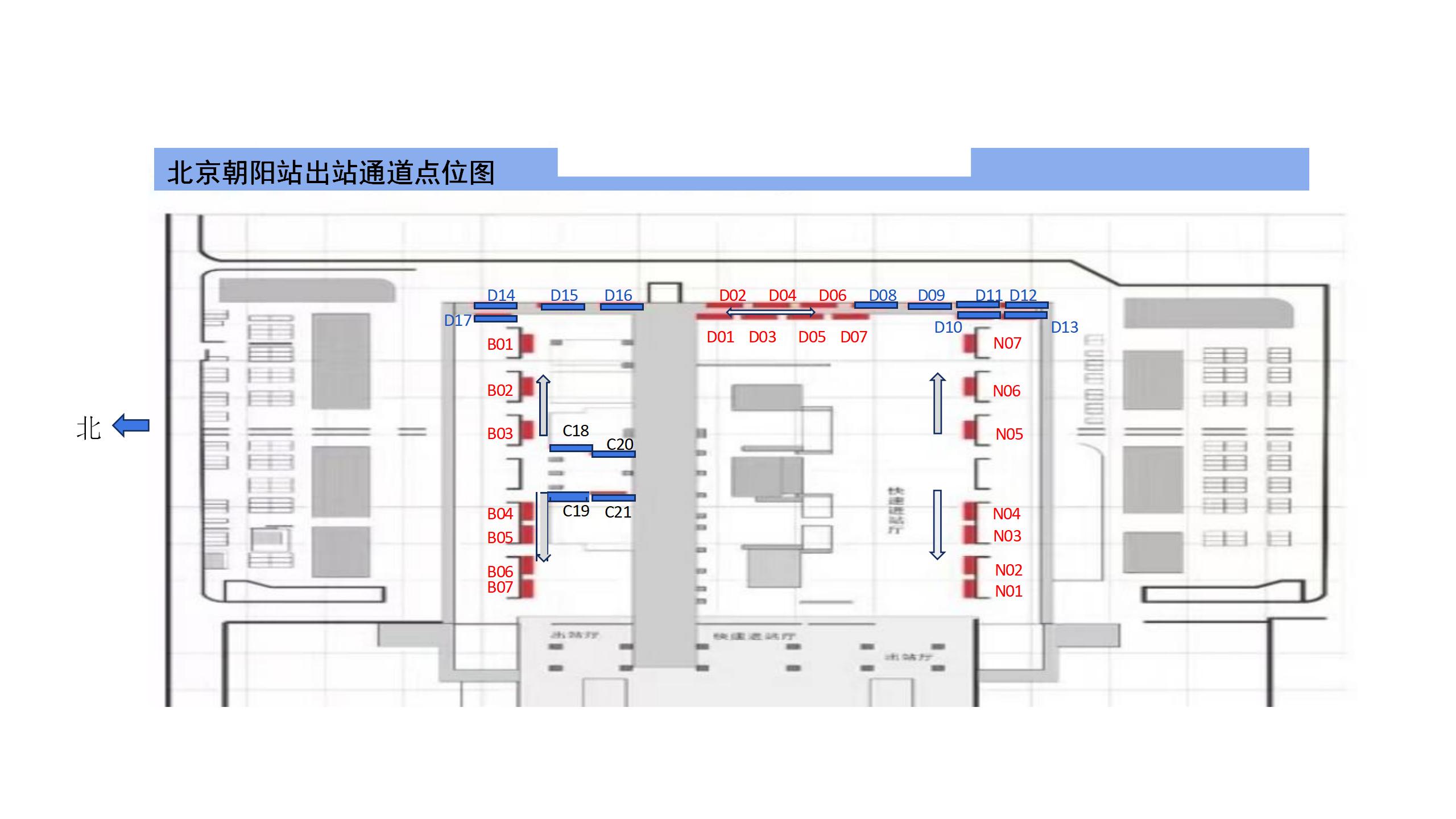 北京朝阳站广告-出站通道灯箱点位图