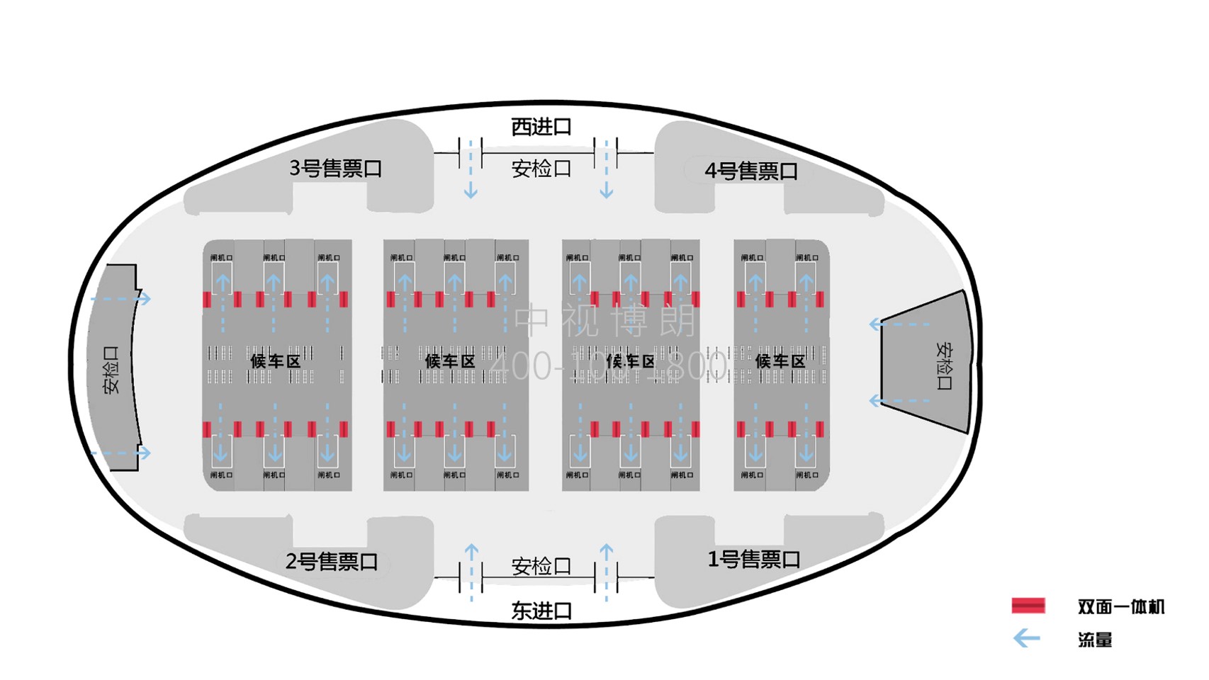 北京南站广告-进站候车大厅刷屏套装点位图