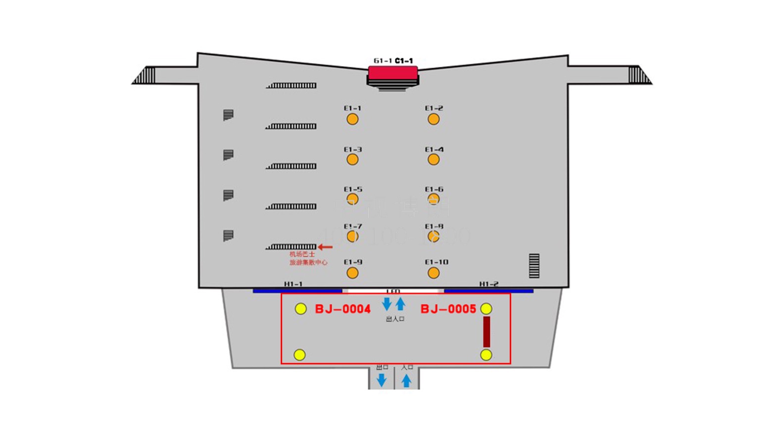 北京南站广告-北进站厅圆柱灯箱套装点位图