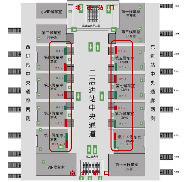 北京西站广告-候车通道灯箱套装点位图