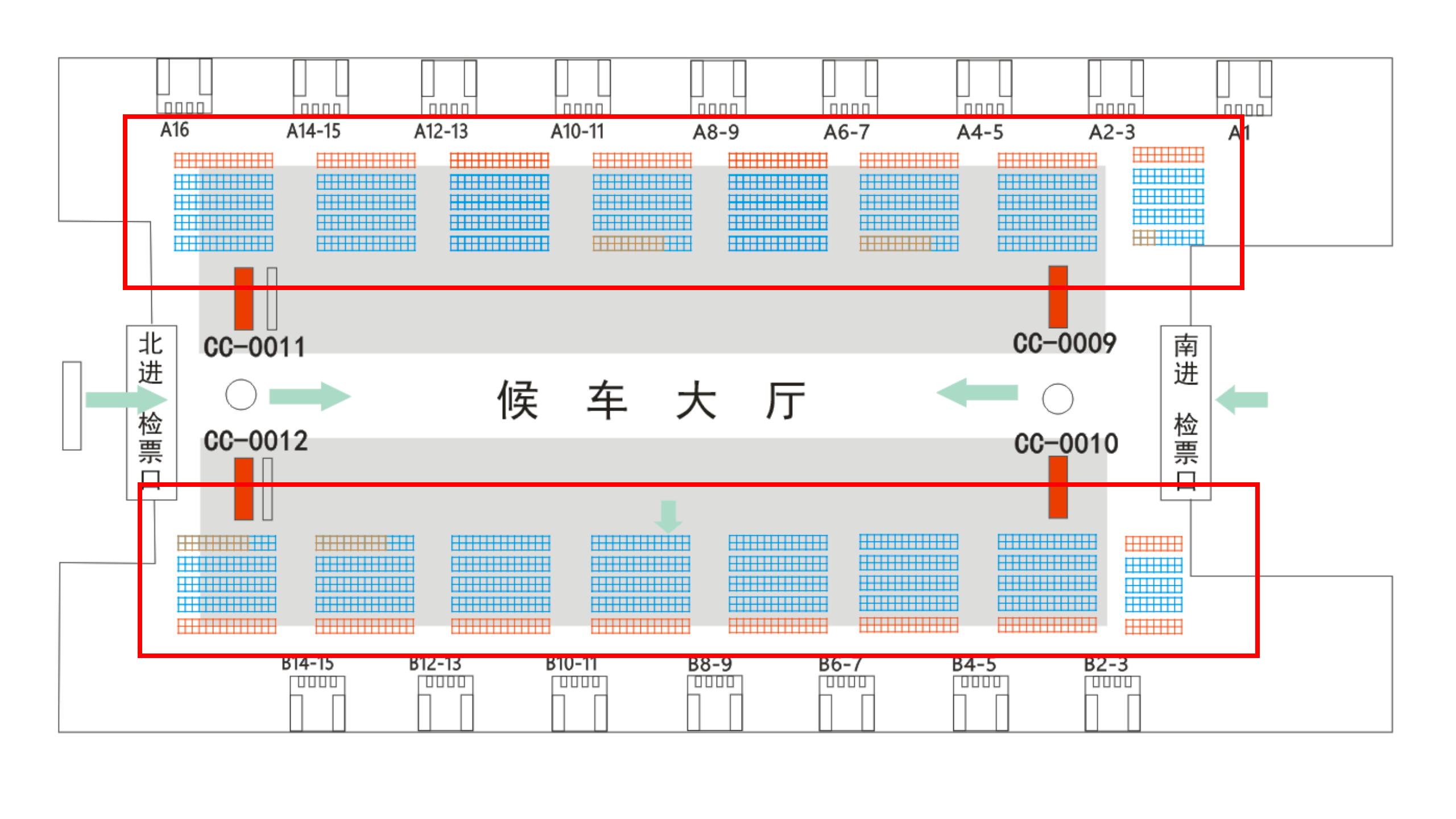 长春站广告-进站候车大厅座椅套装点位图
