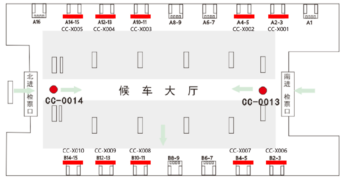 长春站广告-南进站厅灯箱点位图