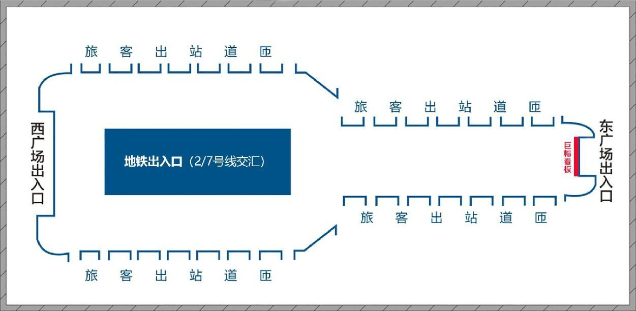 成都东站广告-进出东广场出入口看板位置图