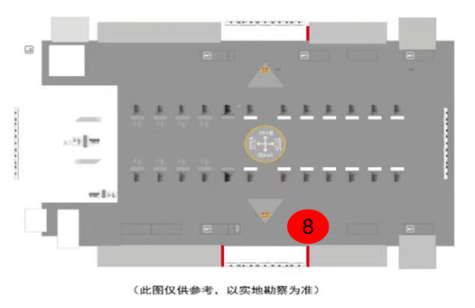 成都东站广告-进站口南北壁侧挂灯箱点位图