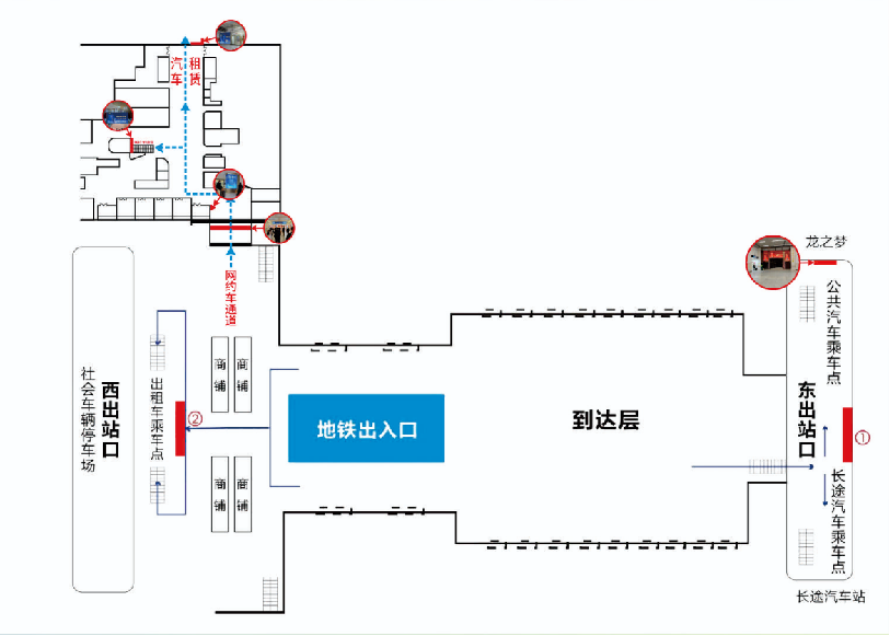成都东站广告-出站东西口LED大屏联播套装位置图
