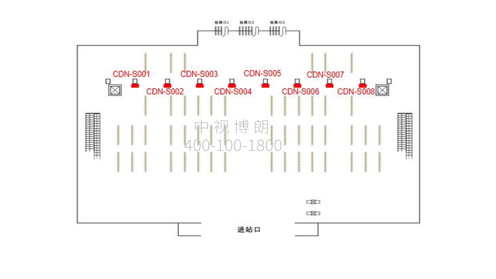 承德南站广告-候车厅刷屏机点位图