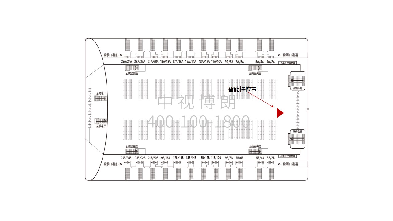 重庆北站-候车厅智能柱LED屏点位图
