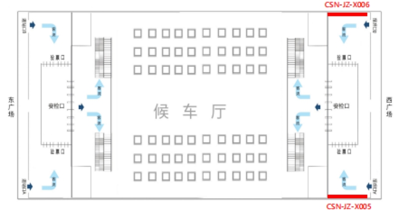 长沙南站广告-西进站大厅巨幅灯箱点位图