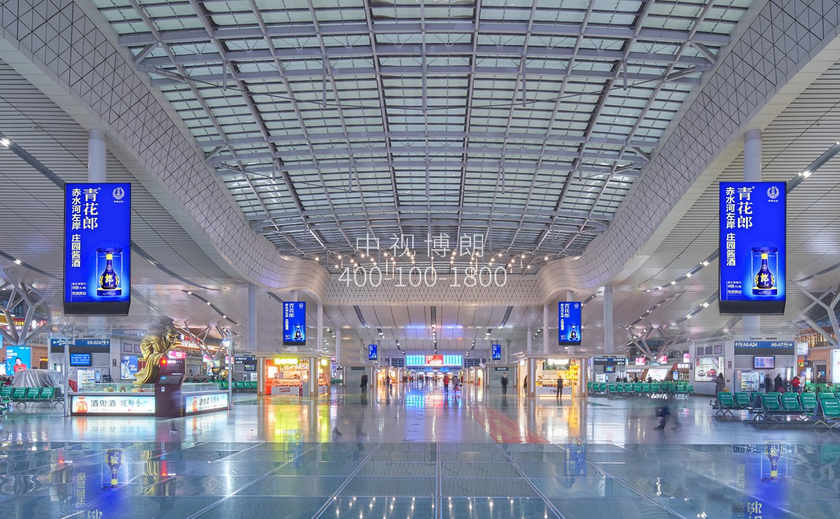 长沙南站广告-候车大厅中央数字屏套装