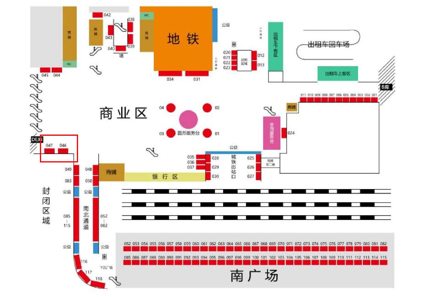 常州站广告-负一层网约车上客区灯箱位置图