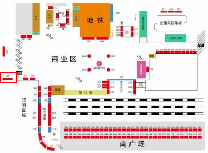 常州站广告-负一层网约车候车区灯箱1位置图