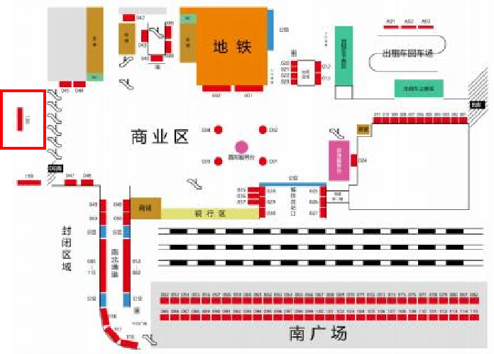 常州站广告-负一层网约车候车区灯箱2位置图