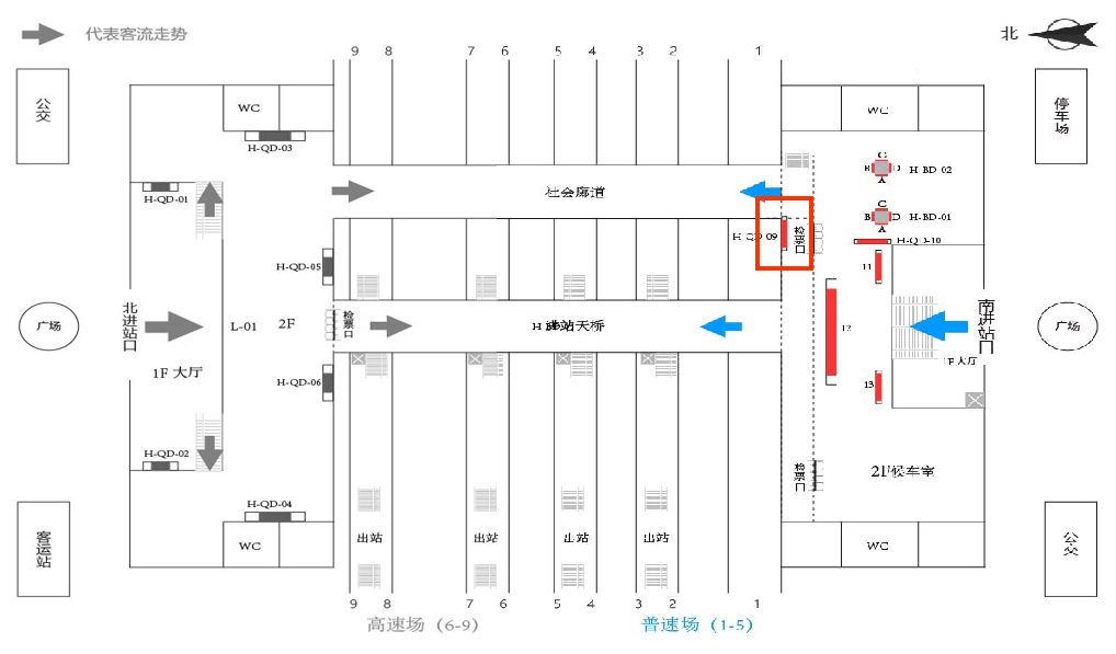 常州站广告-南站房二层候车厅灯箱1点位图