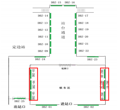 定边站-进站候车大厅灯箱点位图