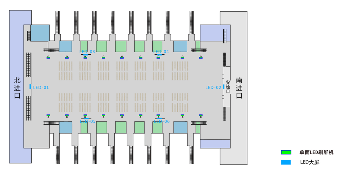 大连北站广告-候车室LED屏套装点位图