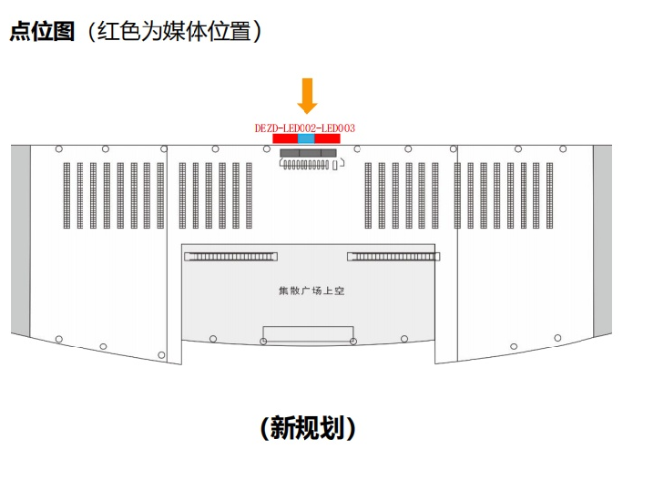 德州东站广告-进站换乘通道LED屏套装点位图