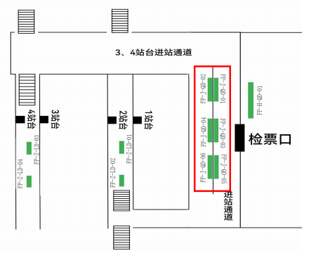 佛坪站-进站通道墙面灯箱点位图