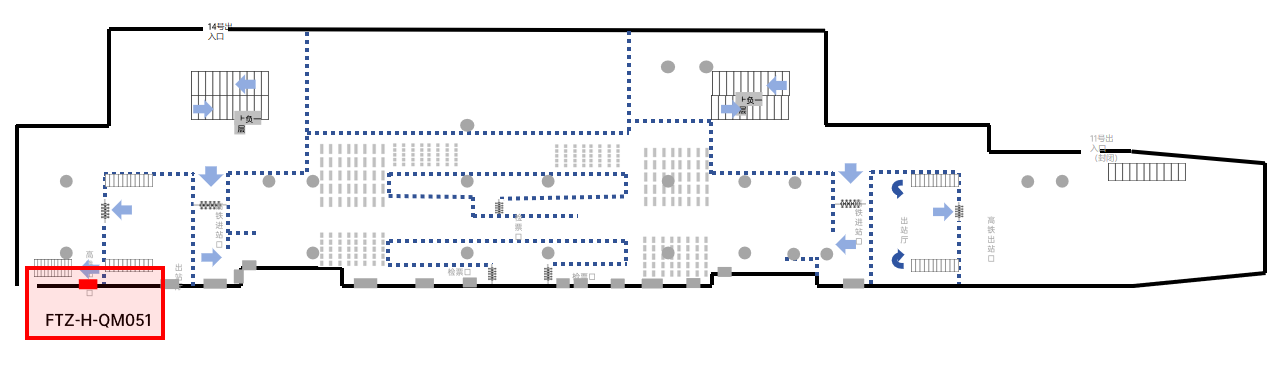 Фукуда (станция)-Световой ящик с отрицательной стеной 51Точечная диаграмма
