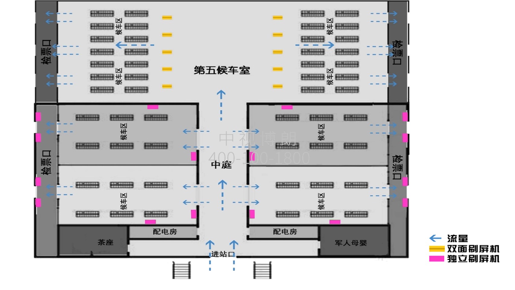 福州站广告-候车室独立刷屏套装点位图