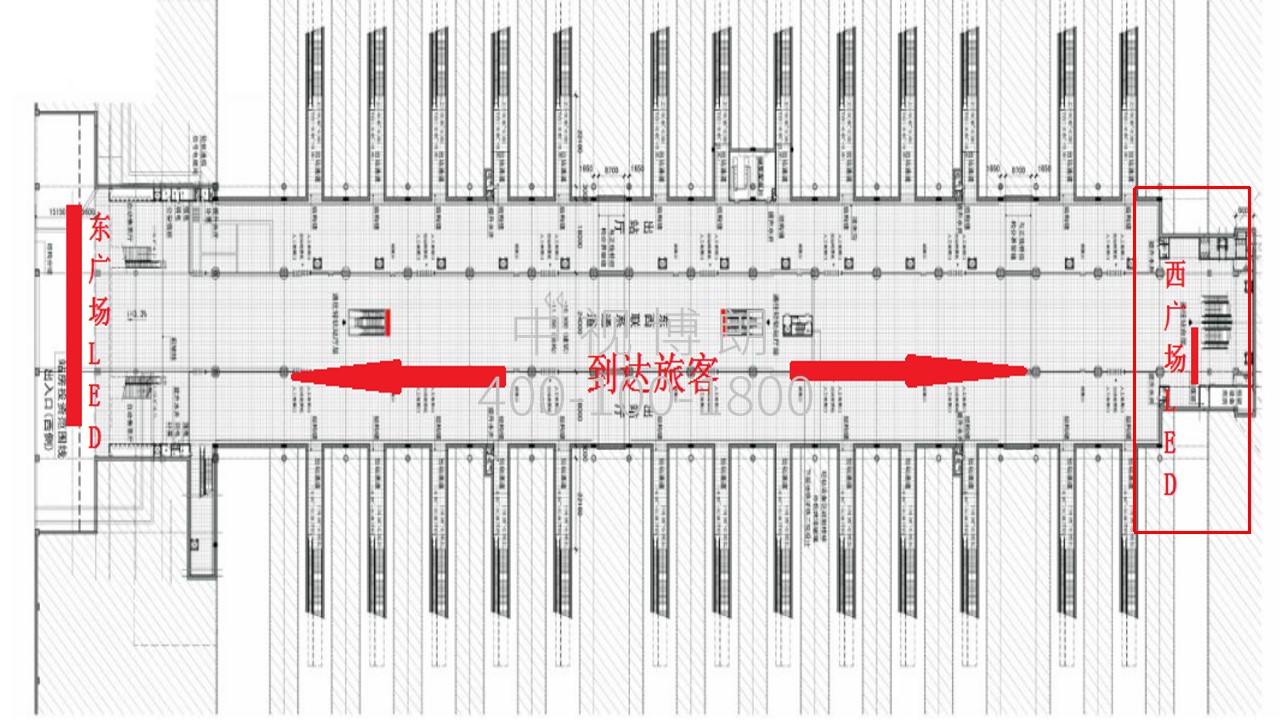 贵阳北站广告-西广场出站口LED屏位置图
