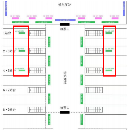 汉中站-1-3站台立式灯箱点位图