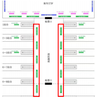 Hanzhong Station-2F entrance corridor floor light boxBitmap