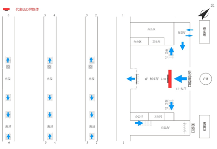 哈尔滨北站广告-进站大厅LED屏点位图
