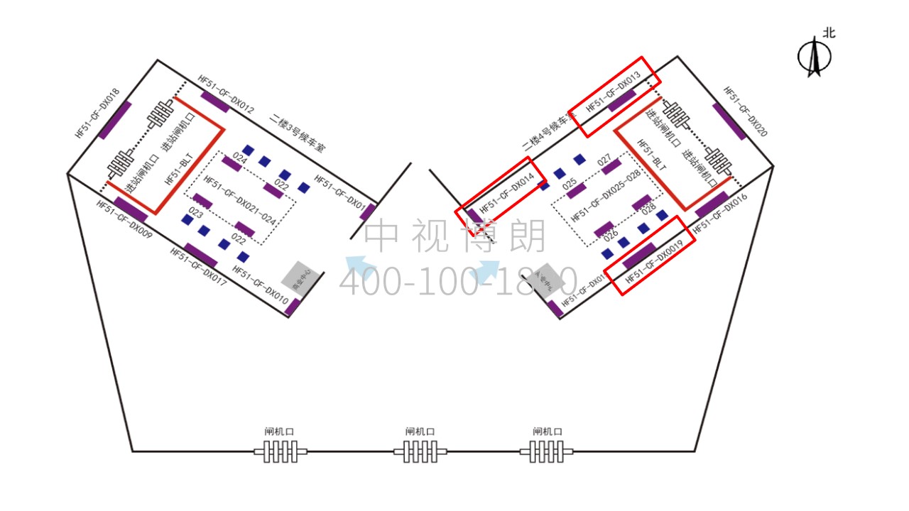 合肥站-二楼四号候车厅灯箱点位图