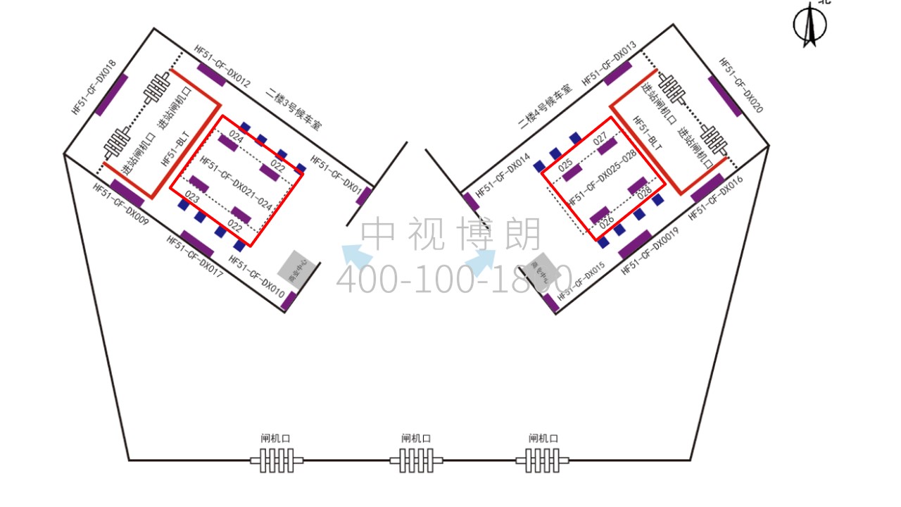 合肥站广告-二楼中庭灯箱点位图