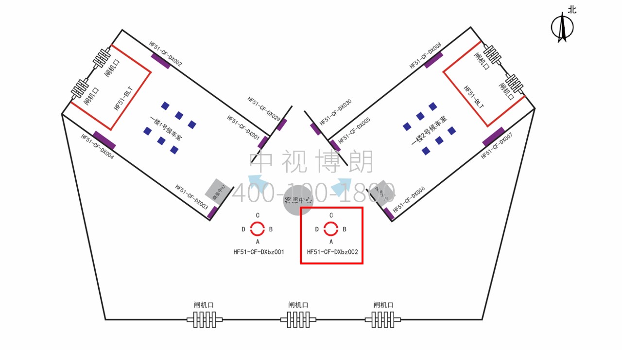 合肥站-一楼广厅包柱灯箱点位图