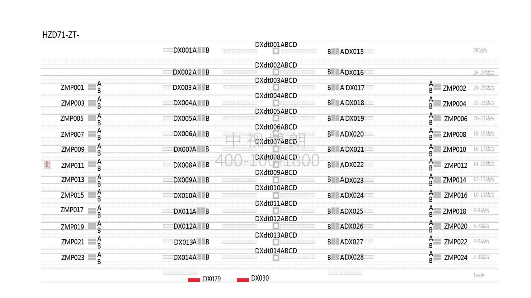 杭州东站广告-基本站台墙面灯箱位置图