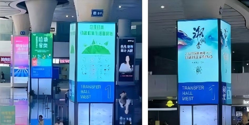 杭州东站广告-出站层东西广场全覆盖LED屏套装