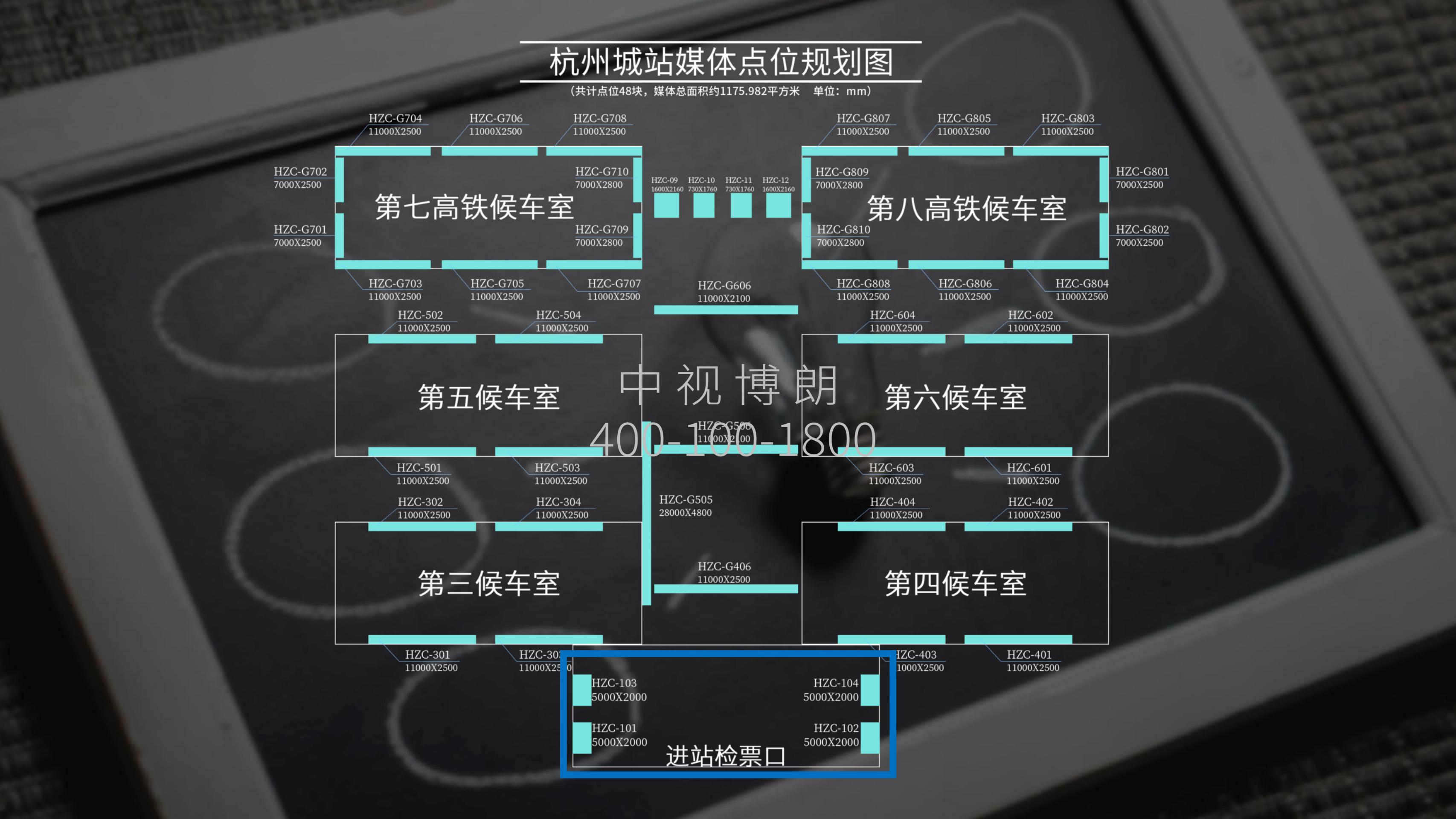 杭州站广告-检票口立柱点位图