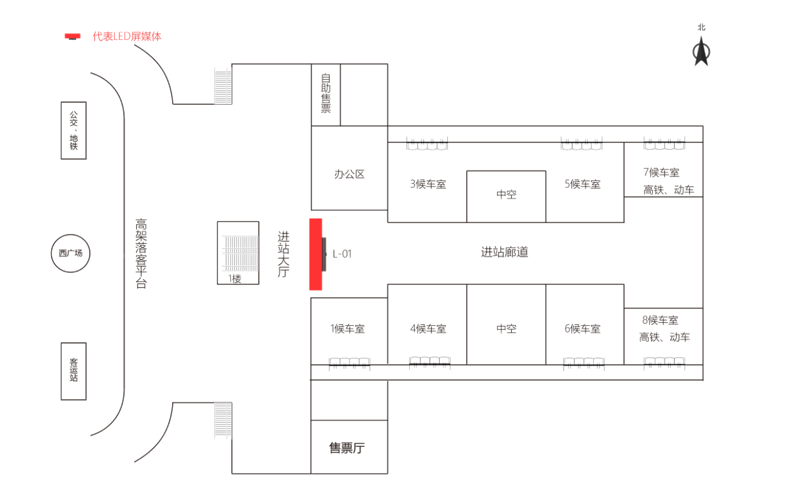 杭州站广告-进站安检口LED屏点位图