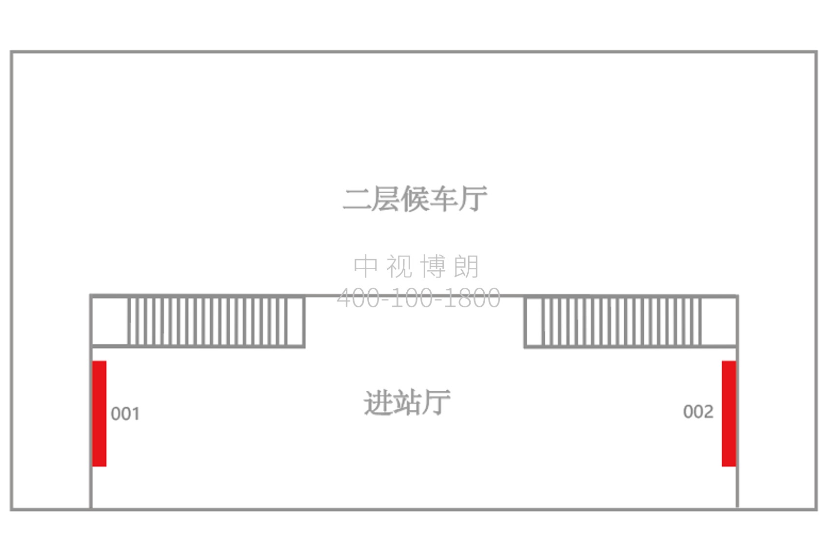 即墨北站广告-进站厅横梁灯箱点位图