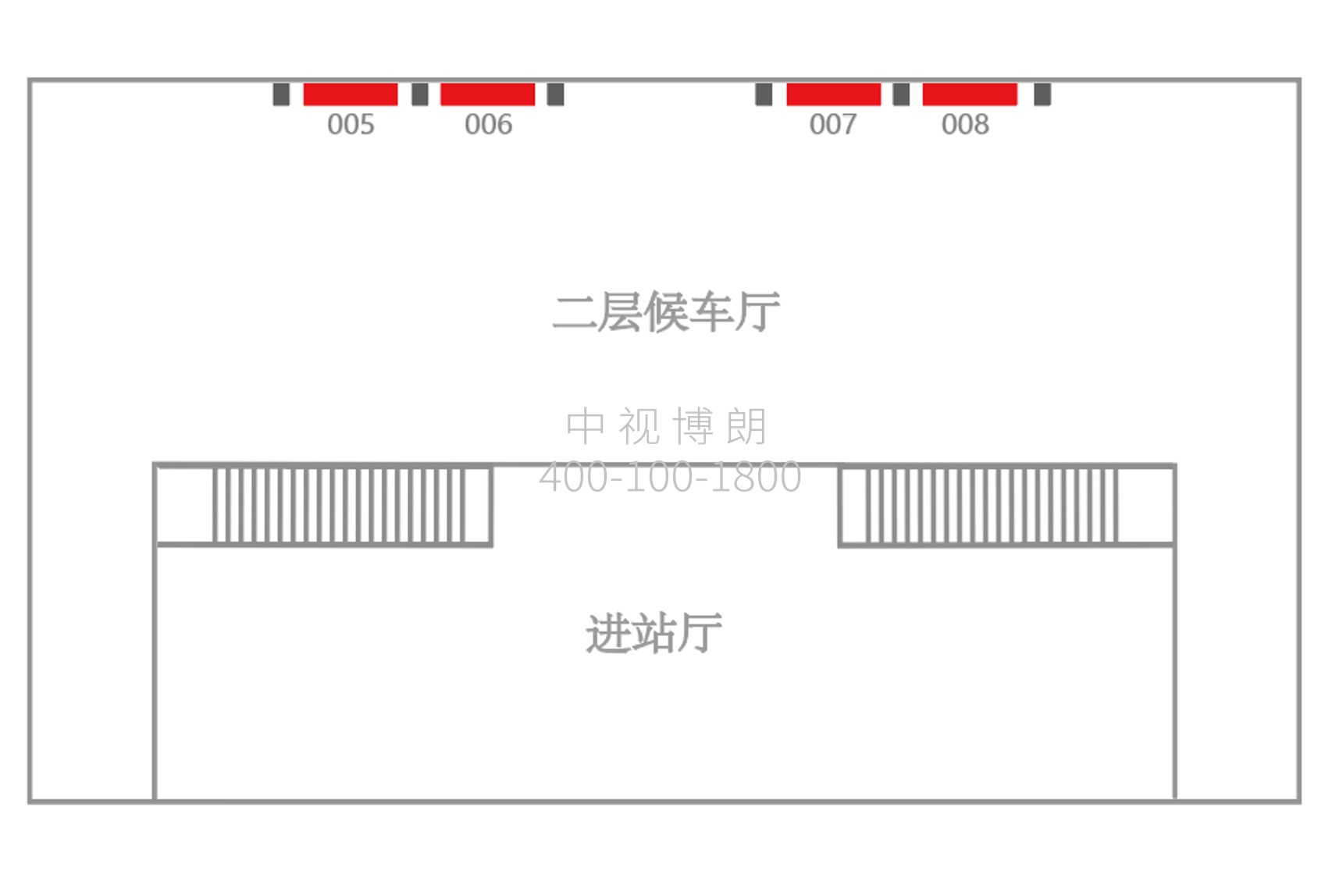即墨北站广告-二楼检票口两侧灯箱点位图