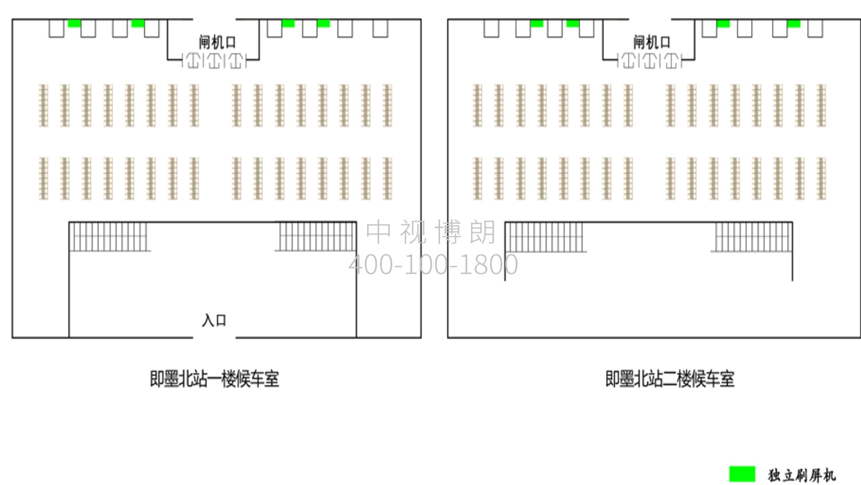 即墨北站广告-候车室独立刷屏套装点位图