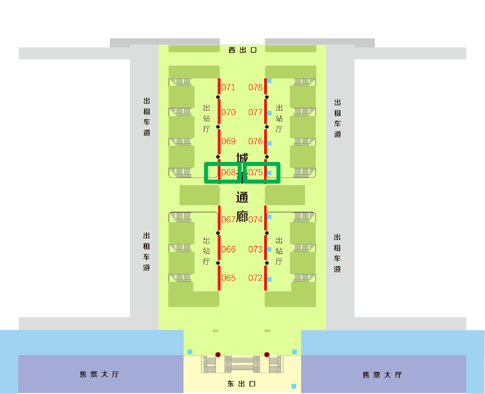 济南西站广告-城市通廊灯箱位置图