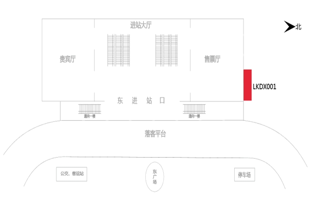 济南西站广告-进站平台灯箱点位图