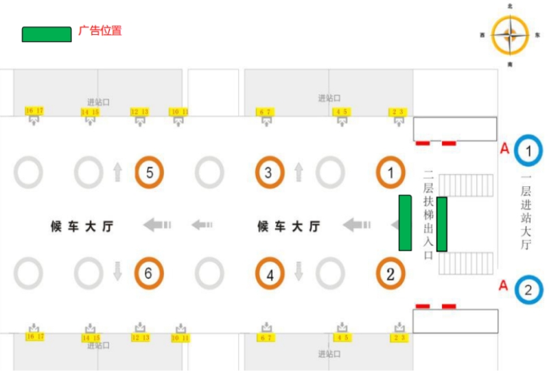 济南西站广告-进站候车厅LED屏套装1点位图