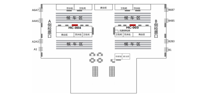 济南站广告-进站候车厅灯箱4点位图