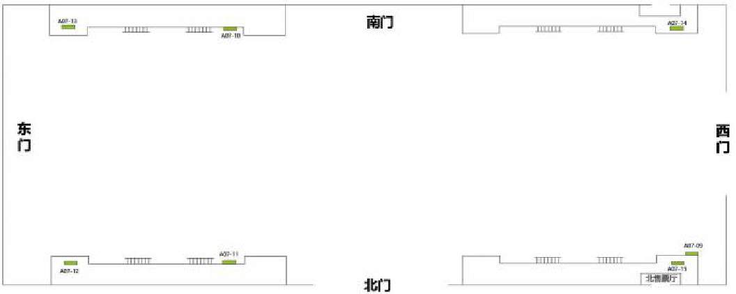 昆明南站广告-二层候车厅墙面灯箱点位图