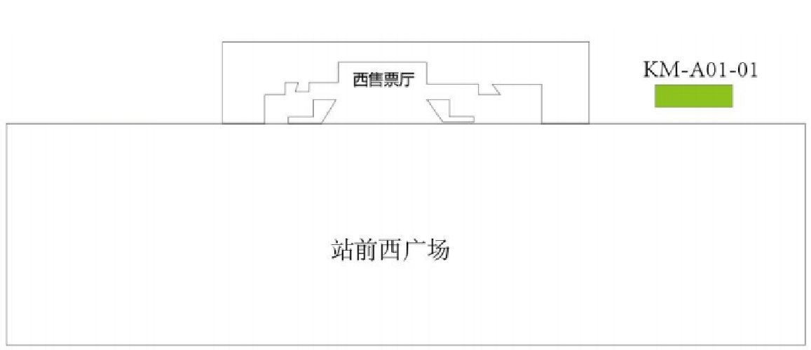 昆明南站广告-站前广场单立柱灯箱点位图