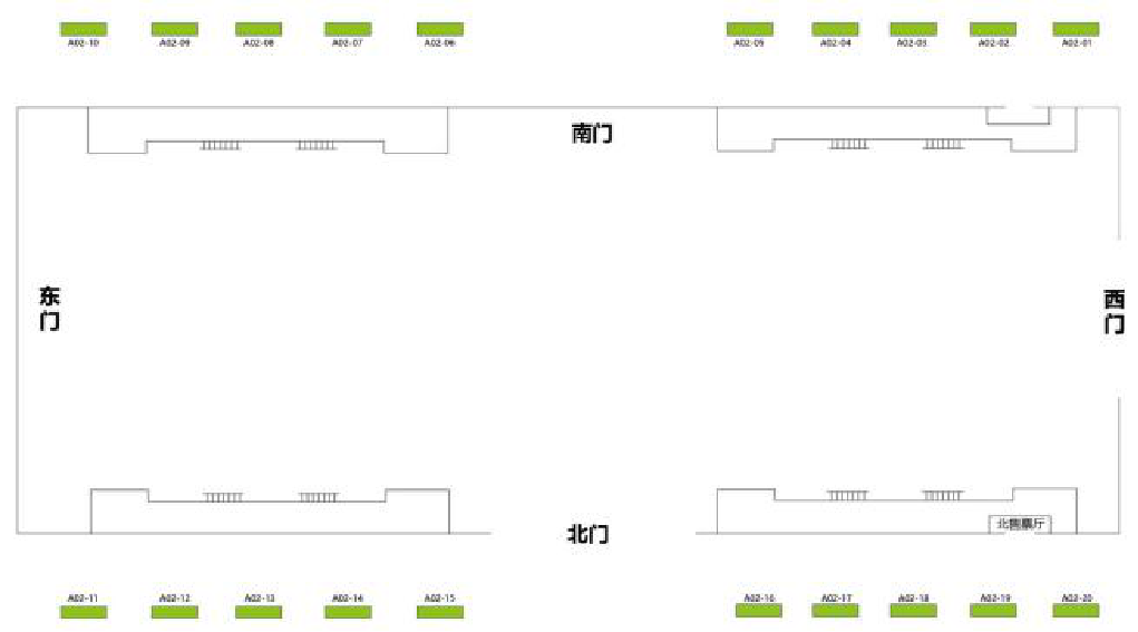 昆明南站广告-环形层立式灯箱点位图