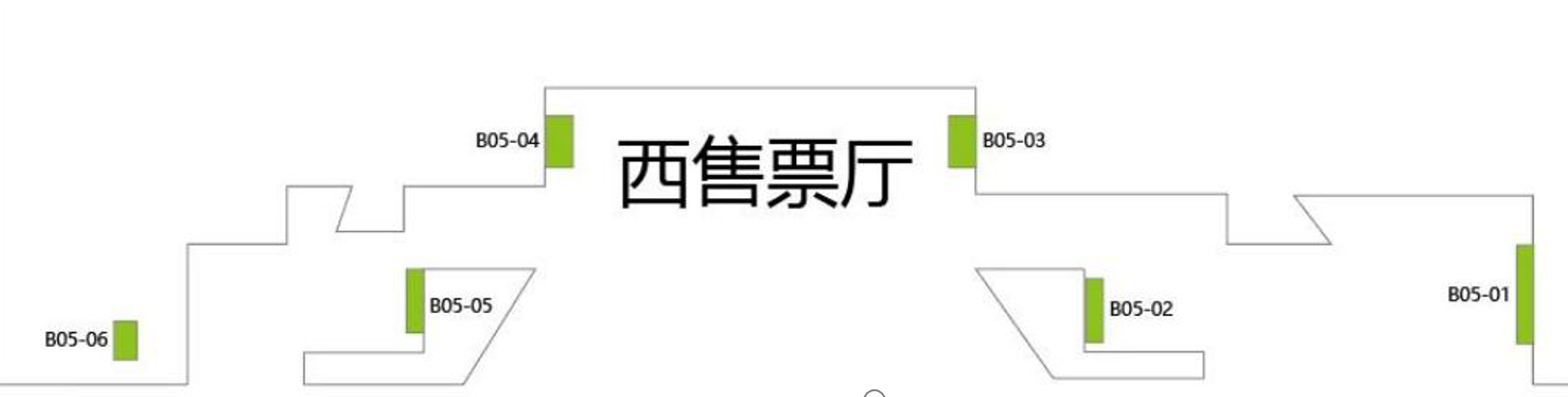 昆明南站广告-西售票厅墙面灯箱点位图